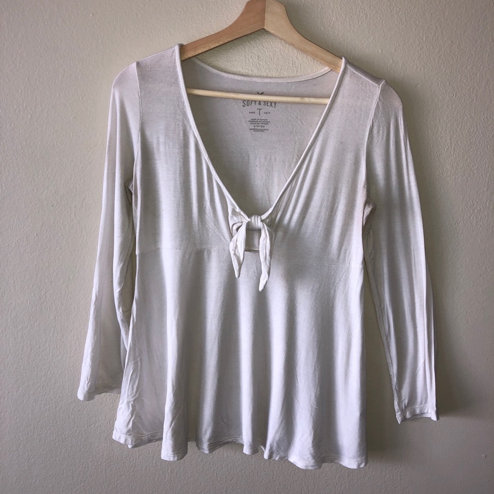 American Eagle Long-Sleeve Tie Tee
